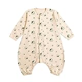 Petit Bella オーガニックコットン スリーパー 寝袋 春 夏用 子供 ベビー 赤ちゃん 綿 薄手 プレゼント 出産祝い (XL, コットンフラワー(長袖))