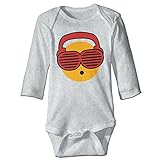 NINKI ベビー服 スマイリースタイルのヘッドフォン 長袖 カバーオール 6ヶ月~24ヶ月 100%コットン 出産祝い Size 24 Months グレー