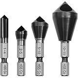 面取りカッター ステンレス用 六角軸 XMSSAA 面取りドリル バリ取り コバルトハイス鋼 HSS-Co M35 窒化チタンアルミコーティング 鉄工用 穴開き型 4本セット