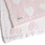 Barefoot Dreams 531 CozyChic Dream Receiving Blanket (Pink/White Hearts) [並行輸入品]