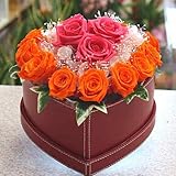 ハートのプリザーブドフラワー　バラとかすみ草の花 お祝い 誕生日・記念日に豪華なプレゼント