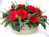 豪華な赤いバラ10輪の寄せ植え風アレンジ プリザーブドフラワー