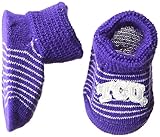 NCAA TCU Horned Frogs幼児ストライプギフトボックスブーティ、新しい生まれ、パープル/ホワイト
