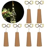 PChero ストリングスライト LEDコルク栓型ワインボトル用ライト 銅線の光るコードライト 手作りボトル 結婚式 クリスマス パーティ ディナー インテリア装飾 6個ウォームホワイト