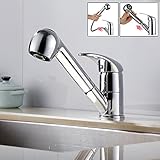 キッチン蛇口 洗面蛇口 引き出せる エコシングル水栓 シングルレバー混合栓 シャワータイプ 洗面水栓 2wayの吐水式