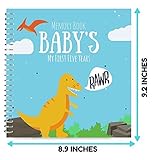 Baby's First Five Years Memory Book With 12 Milestone Stickers, Dinosaur Edition by Unconditional Ro