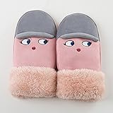 Seeshine 手袋 子供 赤ちゃん ベビーミトン ベビーグローブ ひも付き 防寒 保温 伸縮性 可愛い 秋 冬 (ピンク)