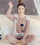 (Yland Select) 授乳 パジャマ マタニティ ルーム ウェア パンツ 妊婦 楽々 カジュアル プリント 授乳口 ゆったり サイズ 部屋着 服 入院 産前 産後 上下セット (XL, ブラウ