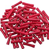 AIRIC 100pcs Red 22-16 Gauge Vinyl Insulated PVC Butt Splice Wire Crimp Connectors [並行輸入品]