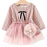 YY-Natuhi ベビー服 子供服 女の子 ワンピース キッズ ドレス ストライブ柄 新生児 ボディースーツ ベビー 長袖 ベビースーツ 秋冬 かわいい 綿 赤ちゃん 入園式 入学式 チュール (8