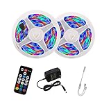 LEDテープライト 防水 切断可能 7段階調光 10m 両面テープ SMD2835 RGBテープ 間接照明 リモコン 12V 300LED