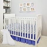 Royal Blue and White Geometric Modern Design Baby Crib Bedding 3 Piece Set by BabyBebe