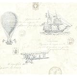 Beacon House 2604-21241 Explorer Antique Map Wallpaper, Teal by Beacon House