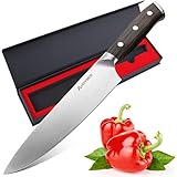 AUGYMERシェフナイフ 包丁 8 "プロフェッショナルドイツ 高炭素 ステンレススチールキッチンシェフのナイフ　ウッドハンドル シャープギフトボックス（AU7CG04）