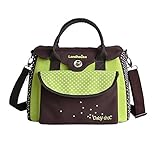 【Grandir】 マザーズバッグ 大容量 多機能 ショルダー 軽量 防水 撥水 お揃いポーチ付き 全４色 (グリーン)