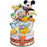 ダイパーケーキ おむつケーキ ディズニー ミッキー マウス テープタイプパンパース (S) 61枚３段 出産祝い 男の子