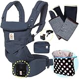 エルゴベビー OMNI360 オムニ360 ミッドナイトブルー 抱っこ紐 【日本正規品2年間保証-SG認定】本体＋ ベビーウエストベルト+パッド２個+収納ポーチ