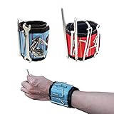 niceeshop磁気リストバンド、調節可能手首マグネットストラップwith 5埋め込み強力な磁石Holdingネジ、爪、ドリルビット、メタルツールfor DIY Handyman、電気技術者、大工(