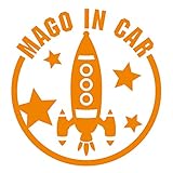 imoninn MAGO in car ステッカー　【シンプル版】　No.15　ロケット　（オレンジ色）