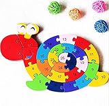 ノーブランド カタツムリパズル 木のおもちゃ 積み木 パズル デジタル 動物 知育玩具 子供 キッズ 幼児