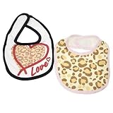 お買い得!![ベビービブ]スタイ2枚セット/LOVE レオパード かわいい 18×13cm 赤ちゃん雑貨 グッズ 通販