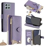 For MOTO G66J 5G/G66Y 5G ケース 手帳型 ショルダー For モトローラg66j/g66y 5g カバー 財布型 肩掛け 横+縦 2掛け方 斜めがけ 化粧鏡付き おしゃれ ジッパー小銭入れ カード収納 横置き ロングストラップ 耐汚れ PUレザー 防指紋 高耐久性 女性用 贈り物 COCOCLOUD ホワイト