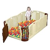 アジル ベビーサークル BEAR ZONE ベアゾーン (ベージュブラウン) プレイペン プレイサークル 高さ60cm 6枚パネル
