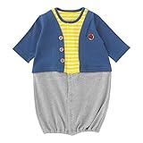 (チャックル) chuckle *ボンシュシュ*重ね着風ボーダー新生児ツーウェイオール【16SS】 ネイビー 50-60cm P5010-00-31