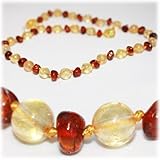 The Art of Cure Baltic Amber & Semi-Stone Baby Teething Necklace - Many to Choose From 12.5 inches (