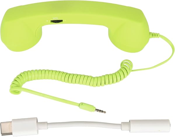 携帯電話用レトロ電話受話器 USB付き Bluetoothコードレス受話器 放射防止 ブラック (緑) - 1