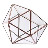 Kesoto 全2色3サイズ　幾何学テラリウム　花瓶　ガラスケース ディスプレイケース　多面体　エアープランツ　頑丈 - L銅色