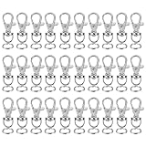 サムコス ナスカン キーホルダー 金具 30個入り ステンレス 回転フック 10mmレバー付きナスカン金具 手作り 素材 DIY キーホルダー パーツ アクセサリー (A)