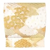 [京都の着物屋かさね] 唐織袋帯 金色 ベージュ 山口美術織物 仕立て付き 正絹 西陣織 礼装用 フォーマル 購入 販売 古典柄 お茶会 雲取松菊重文 皇室御用達 fo-397