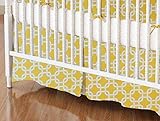 SheetWorld - MINI Crib Skirt (24 x 39) - Lemon Yellow Links - Made In USA by sheetworld
