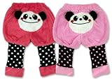 (パンダマニア)PANDA MANIA 水玉柄 リボン付 パンダちゃん アップリケ ブルマパンツ 95cm 濃ピンク