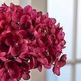 6ステムバンドルのリッチAubergineピンクHydrangeas花柄Arranging、Craftingおよび表示
