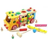 ディーマーク D-Mcark 組み立て 木製トラックブロック 子供の知育　幼児教育 木のおもちゃ 3歳 ごっこ遊び 大工さんセット