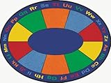 Learning Carpets CPR486 - ABC Squares Oval, Large [並行輸入品]