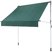 リビングアウト　 物干し竿付きオーニングIV グリーン 幅3m　新品未使用 Amazon.co.jp: リビングアウト(Living Out) 組立ラクラク