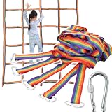 life_mart 子供用クライミングネット 180×140cm 耐荷重250kg トレーニング 遊具 クライミング カーゴネット 室内 吹き抜け 固定 屋外