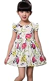 Plus Nao(プラスナオ) ワンピース 子供服 女の子 ガールズ キッズ 夏 ノースリーブ Aライン 花柄 チューリップ お出かけ 90cm 100m 110cm 1 ローズ 100