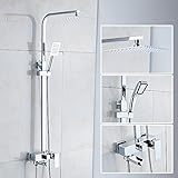 Hiendure クロム シャワーヘッド セット トップスプレー ハンドヘルドシャワー