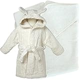 オーガニックコットン　ベビーバスローブ＆おくるみセット (74/80(80cm), ナチュラル)