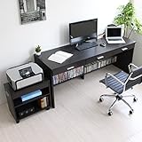 送料無料 パソコンデスク 書斎机 システムデスク 180cm幅 システムデスク2点セット デスク+ラック ダークブラウン CPB033DRDBR