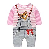 エルフ ベビー(Fairy Baby)新生児服 春秋用カバーオールロンパース 長袖 可愛いクマ柄 3M