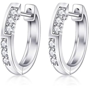 Yaotian ピアス レディース 人気 最高級ジルコニア ピアス リング 「愛の奇遇」 フープピアス 金属アレルギー対応 18金 ピアス シルバー925 ピアス女性 アクセサリー プレゼント