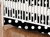 SheetWorld - Crib Skirt (28 x 52) - Polka Dots Black - Made In USA by sheetworld
