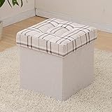 山善(YAMAZEN) リビング収納スツール 38×38cm LS-38(IV#) アイボリーチェック