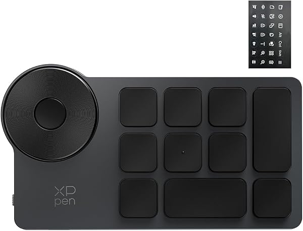 XPPen ACK05 左手デバイス 片手キーボード 板タブ 液タブ お絵描き 最適パートナー 作業効率 イラスト制作/動画編集/ゲーム/作業効率化 Bluetooth&有線接続対応 - 1