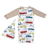 Domybest　ベビースリーパー＋帽子　2点セット　綿 カバーオール 長袖 新生児ツーウェイオール　寝袋 スリーピングバッグ　赤ちゃんボディースーツ　春　夏　秋　出産祝い (100)